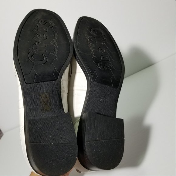 Sam Edelman White Croc Print Lali Studded Loafers - Picture 9 of 11